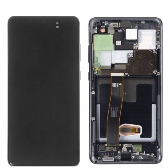 Galaxy S20 Ultra 5G OLED Assembly w/Frame (Cosmic Black) (Premium)